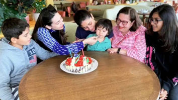 Kareena Kapoor is all smiles as Karisma Kapoor feeds cake to Taimur Ali Khan in this cutest picture ever