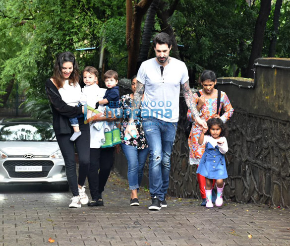 photos sunny leone snapped with husband and kids at play school in juhu 3