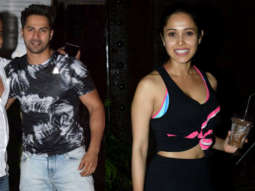 Varun Dhawan and Nushrat Bharucha spotted outside Gym at Juhu