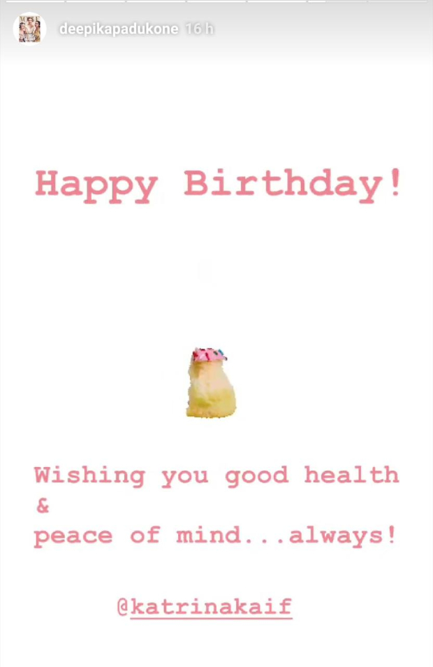 Deepika Padukone sends birthday wishes to Katrina Kaif 