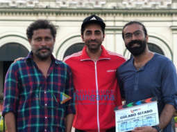on the sets of the movie Gulabo Sitabo