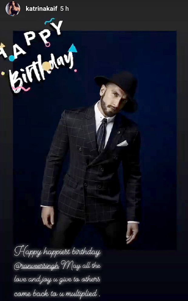 Happy Birthday Ranveer Singh: Bollywood's Simmba receives lovely wishes from Alia Bhatt, Katrina Kaif, Sonakshi Sinha among others Happy Birthday Ranveer Singh: Bollywood's Simmba receives lovely wishes from Alia Bhatt, Katrina Kaif, Sonakshi Sinha among others