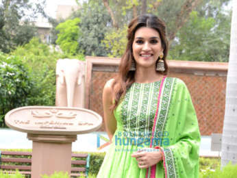 Photos: Kriti Sanon, Diljit Dosanjh and Varun Sharma snapped during ‘Arjun Patiala’ promotions at Imperial Hotel, New Delhi