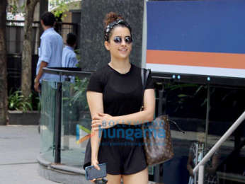 Photos: Sanya Malhotra snapped at I Think Fitness in Bandra