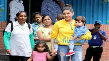 Photos: Sunny Leone snapped with her kids at play school in Juhu