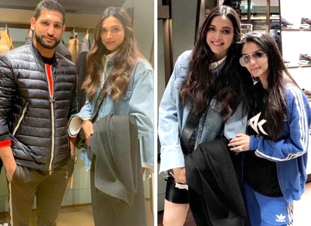 Deepika Padukone strikes a pose in London with British boxer Amir Khan and his wife Faryal in London