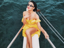 Jacqueline Fernandez stuns in a yellow off-shoulder dress during her birthday trip on a yacht in Sri Lanka