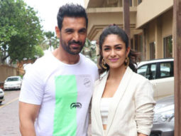 John Abraham, Mrunal Thakur and Nikhil Advani snapped promoting their film Batla House at JW Marriott in Juhu John Abraham, Mrunal Thakur and Nikhil Advani snapped promoting their film Batla House at JW Marriott in Juhu