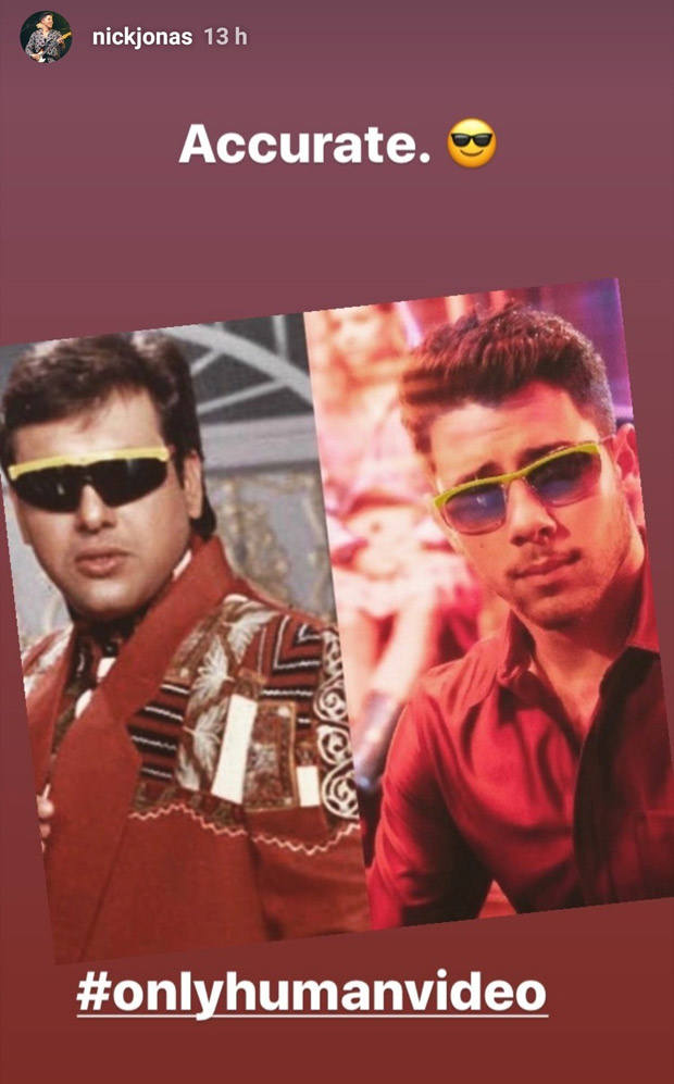 Nick Jonas has an epic reaction when compared to Govinda