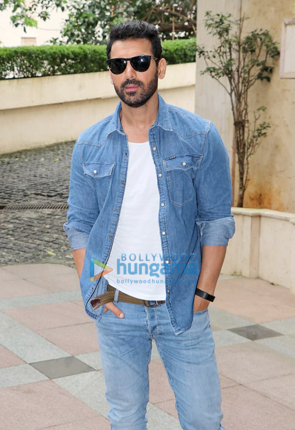 Photos: John Abraham, Mrunal Thakur and Nikhil Advani snapped promoting their film Batla House at Radio City office in Bandra