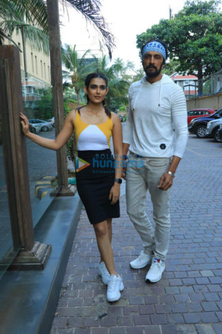 Photos: Kichcha Sudeepa and Aakanksha Singh snapped promoting Pehlwaan at JW Marriott