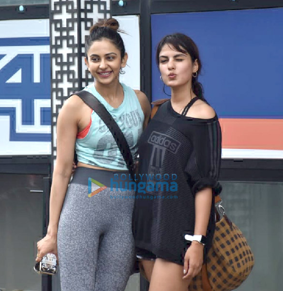 Photos: Rakul Preet Singh and Rhea Chakraborty spotted at the gym in Juhu