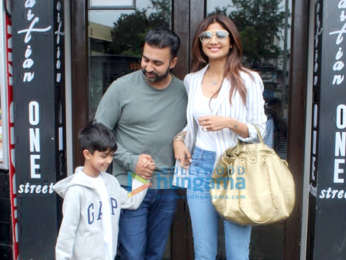 Photos: Shilpa Shetty and Raj Kundra spotted at Bastian in Bandra