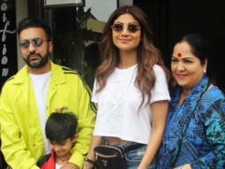 Shilpa Shetty snapped with her family at Bastian in Bandra