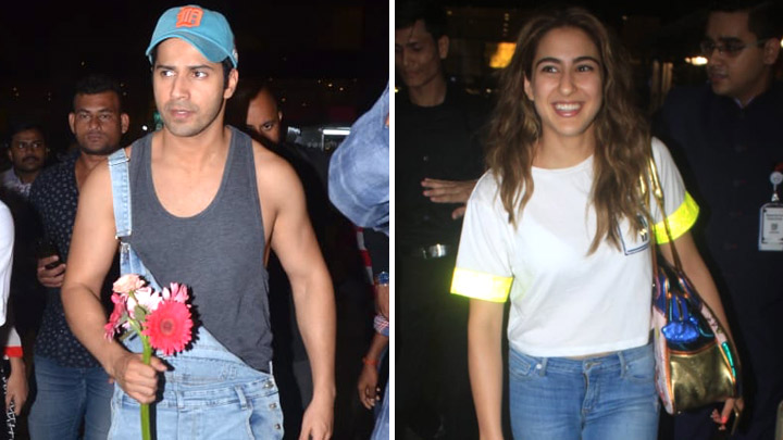 Varun Dhawan, Sara Ali Khan and Paresh Rawal return from Bangkok after completing 1st schedule of Coolie No. 1