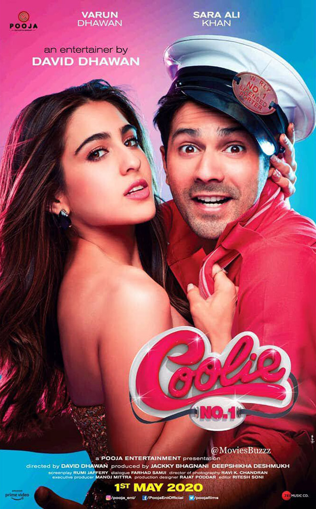FIRST LOOK: Varun Dhawan and Sara Ali Khan make a quirky pair in this poster reveal of Coolie No 1 FIRST LOOK: Varun Dhawan and Sara Ali Khan make a quirky pair in this poster reveal of Coolie No 1