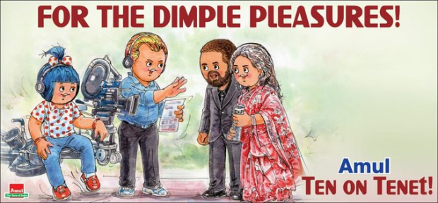 Christopher Nolan's Tenet gets a Amul Topical tribute, features Dimple Kapadia and John David Washington