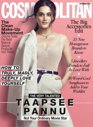 Taapsee Pannu on the cover of Cosmopolitan, Sep 2019