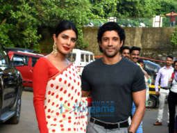 Photos: Priyanka Chopra Jonas and Farhan Akhtar snapped promoting their film The Sky Is Pink