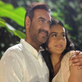 Ajay Devgn is all smiles as he poses with Nysa Devgn and Yug Devgn on Diwali