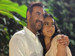 Ajay Devgn is all smiles as he poses with Nysa Devgn and Yug Devgn on Diwali