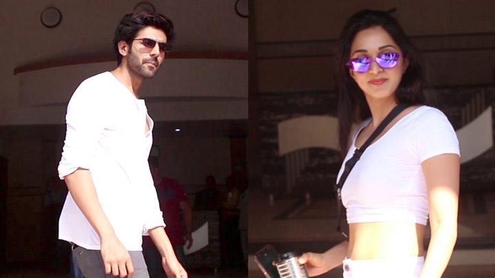 Kartik Aaryan and Kiara Advani spotted at Anees Bazmee office for Bhool Bhulaiyaa 2