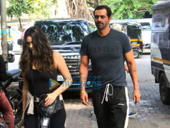 Photos: Arjun Rampal snapped with Gabriella Demetriades at Pali Hill, Bandra
