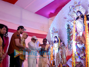 Photos: Hrithik Roshan and Rakesh Roshan snapped attending Durga Puja at the Biswajeet Chaterjee pandal in Juhu
