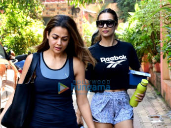 Photos: Malaika Arora and Amrita Arora spotted after yoga class in Bandra