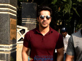 Photos: Sara Ali Khan and Varun Dhawan snapped at David Dhawan's office in Juhu