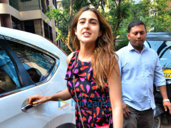 Photos: Sara Ali Khan and Varun Dhawan snapped at David Dhawan's office in Juhu