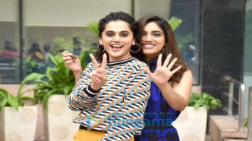 Photos: Taapsee Pannu and Bhumi Pednekar snapped promoting their film Saand Ki Aankh