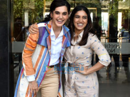 Photos: Taapsee Pannu and Bhumi Pednekar snapped promoting their film Saand Ki Aankh
