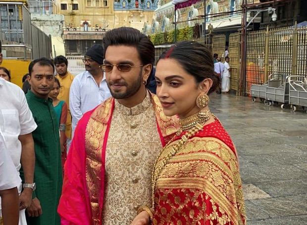 Happy Anniversary DeepVeer Ranveer Singh and Deepika Padukone look REGAL as ever they twin in regal and gold outfits during Tirumala temple visit