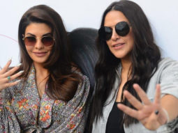 Jacqueline Fernandez and Neha Dhupia snapped on sets of the show #NoFilterNeha Season 4