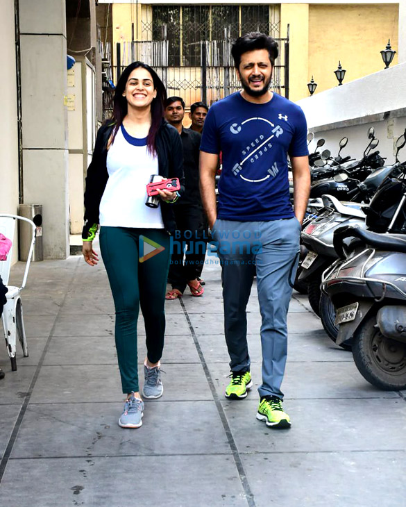 Photos: Genelia Dsouza and Riteish Deshmukh spotted at the gym