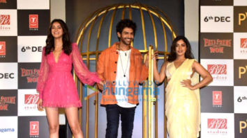 Photos: Kartik Aaryan, Ananya Panday, Bhumi Pednekar and others snapped at Pati Patni Aur Woh trailer launch