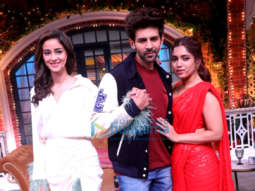 Photos: Kartik Aaryan, Bhumi Pednekar and Ananya Panday promote Pati Patni Aur Woh on the sets of The Kapil Sharma Show