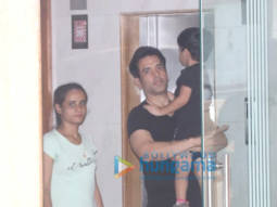 Photos: Tusshar Kapoor and Laksshya Kapoor spotted at a play school in Bandra