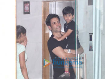 Photos: Tusshar Kapoor and Laksshya Kapoor spotted at a play school in Bandra