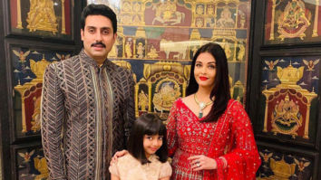 Picture Perfect: Abhishek Bachchan and Aishwarya Rai Bachchan pose for a family picture with daughter, Aaradhya Bachchan