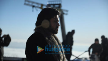 on the sets of the movie Chehre