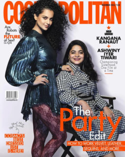Kangana Ranaut and Ashwiny Iyer Tiwari on the cover of Cosmopolitan, Dec 2019