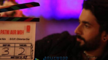 on the sets of the movie Pati Patni Aur Woh