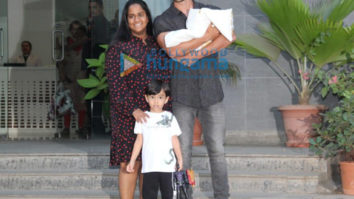 Photos: Aayush Sharma snapped with his wife Arpita Khan and his new born baby girl at Hinduja Hospital