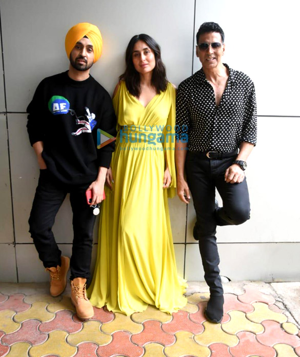 Photos: Akshay Kumar, Kareena Kapoor Khan and Diljit Dosanjh snapped during Good Newwz promotions