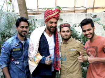 Photos: John Abraham celebrates his birthday with fans at his office in Bandra
