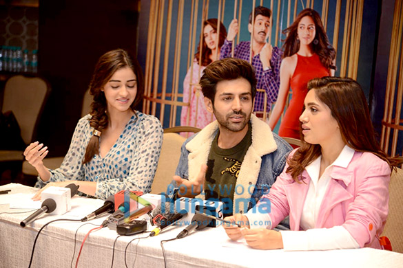 photos kartik aaryan ananya panday and bhumi pednekar snapped promoting their film 1