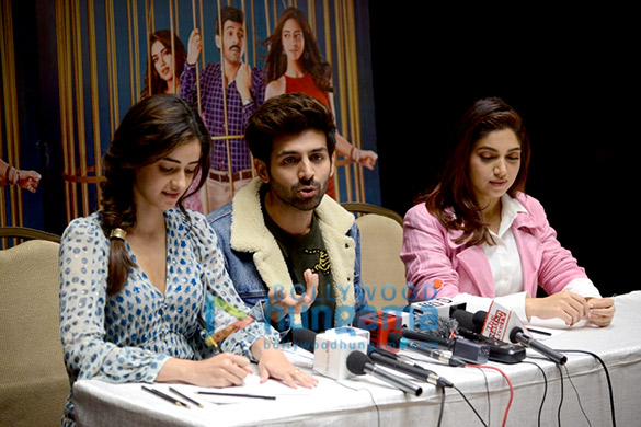 photos kartik aaryan ananya panday and bhumi pednekar snapped promoting their film 3