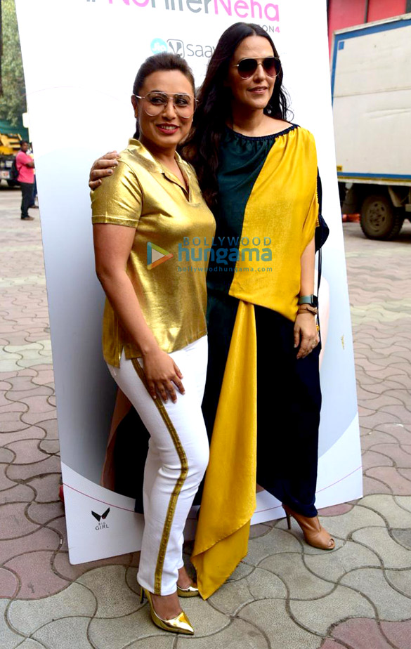 photos rani mukerji and neha dhupia snapped on sets of the show no filter neha season 4 2